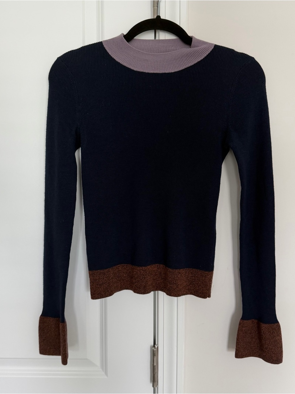 See by Chloé Mock Neck Colorblock Knit Pullover